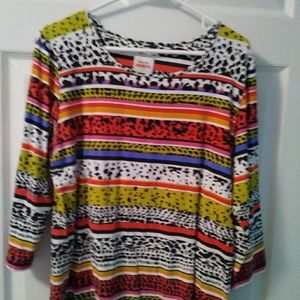 Ruby Red Womens L 3/4 sleeve Animal print